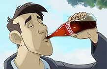 可口可乐动画广告 男人与狗