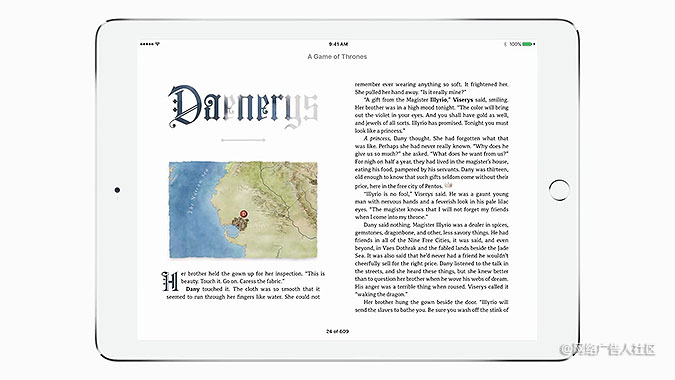 苹果ibooks上线冰与火之歌宣传广告 想象力