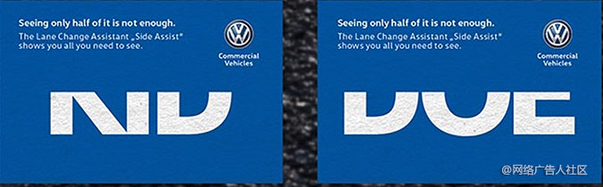 大众汽车这个卡片广告很聪明